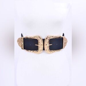 Black & Gold Chunky Western Statement Belt